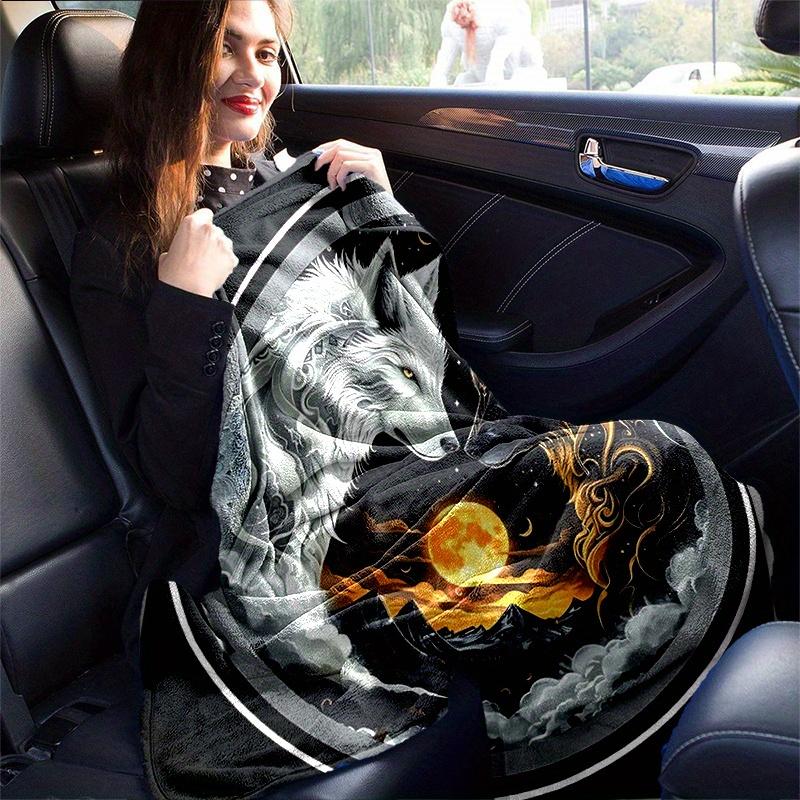 1pc Yin Yang Wolves Super Soft Flannel Blanket Great for Bed, Sofa, Chair, Camping