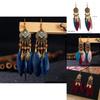 Vintage Feather Bohemian Earrings With Alloy Carving For Women Festival And Daily Use