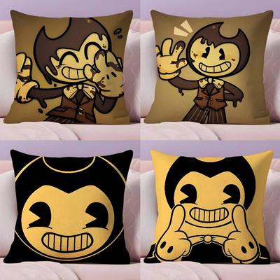 Anime Bendy and theInk Machine Pillow Case Ultra Soft Skin Friendly Fabric Cloud Like Comfort & Concealed Zipper