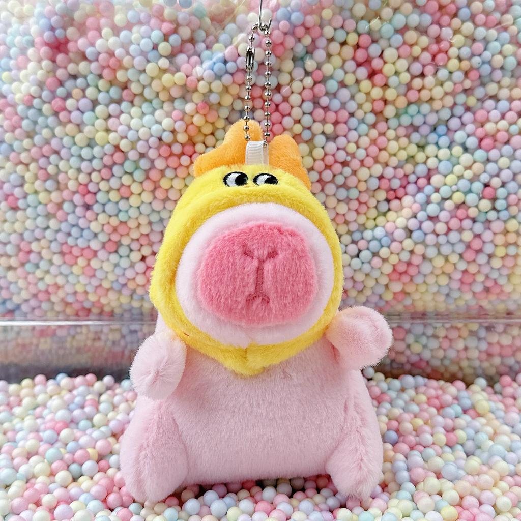 Little Red Book Capybara & Guinea Pig Plush Keychain Ornament