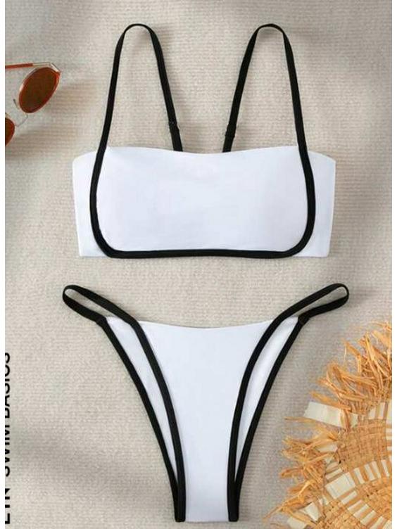 2024 Ny Europeisk & Amerikansk Sexy Ensfarget Dame Bikini Badedrakt