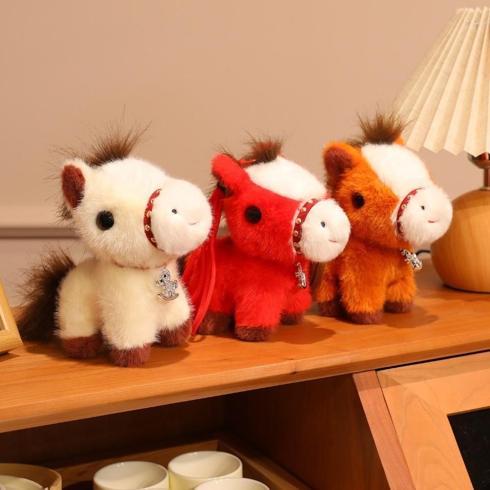 PP Bavlna Plyšový Kůň Klíčenka Měkká Závěsná Panenka Poník Znamení Zvěrokruhu Figurka Poníka Přívěsek na Batoh