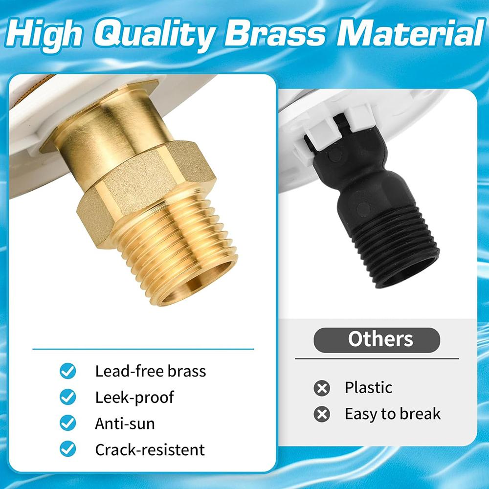 RV City Water Inlet with Brass Check Valve For Camper (White)