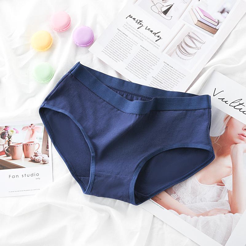 Summer Candy Color Japanese Style Mid-Waist Cotton Panties for Women