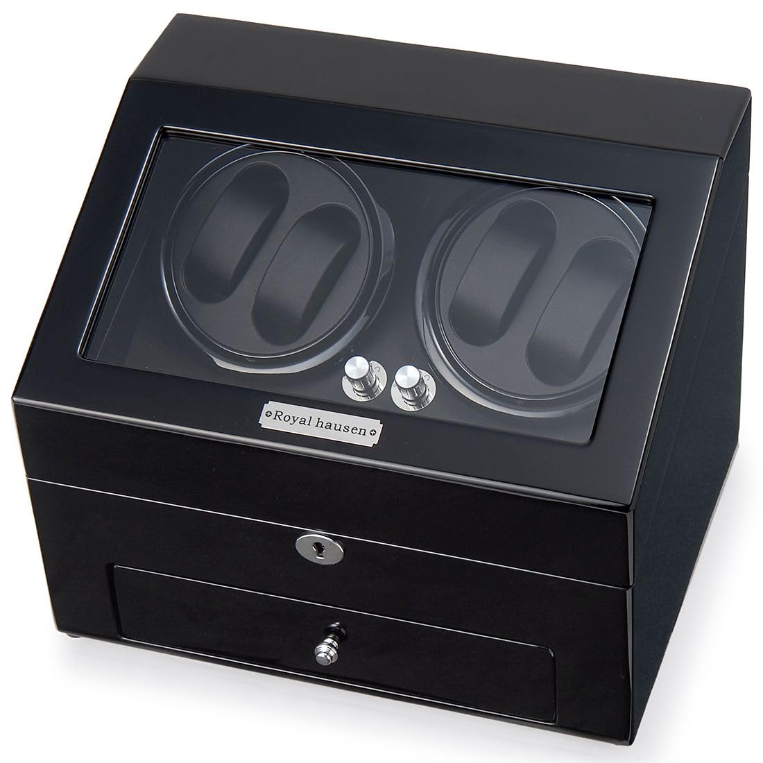 Royal Hausen Watch Winder, Winding Machine, 4-Watch Capacity, 6-Watch Storage, GC03-D66BB