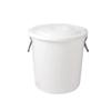 50L White Plastic Storage Bucket with Lid