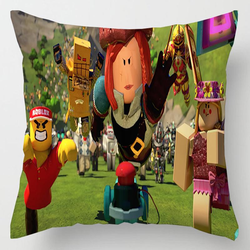 Game Roblox Cushion Pillow Hugging Pillow Case Roblox Anime Game Character Cartoon Printing Waist Pillow Cover Birthday Gifts