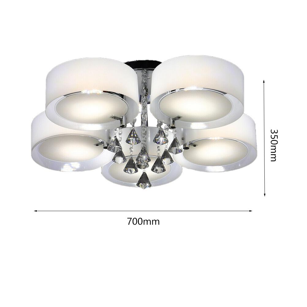 Stainless Steel Led Crystal Ceiling Light Living Room Remote