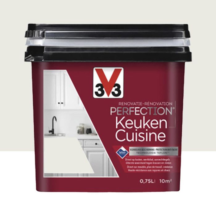 Peinture - v33 - voile de coton - satiné - 750ml - haute résistance pour cuisine
