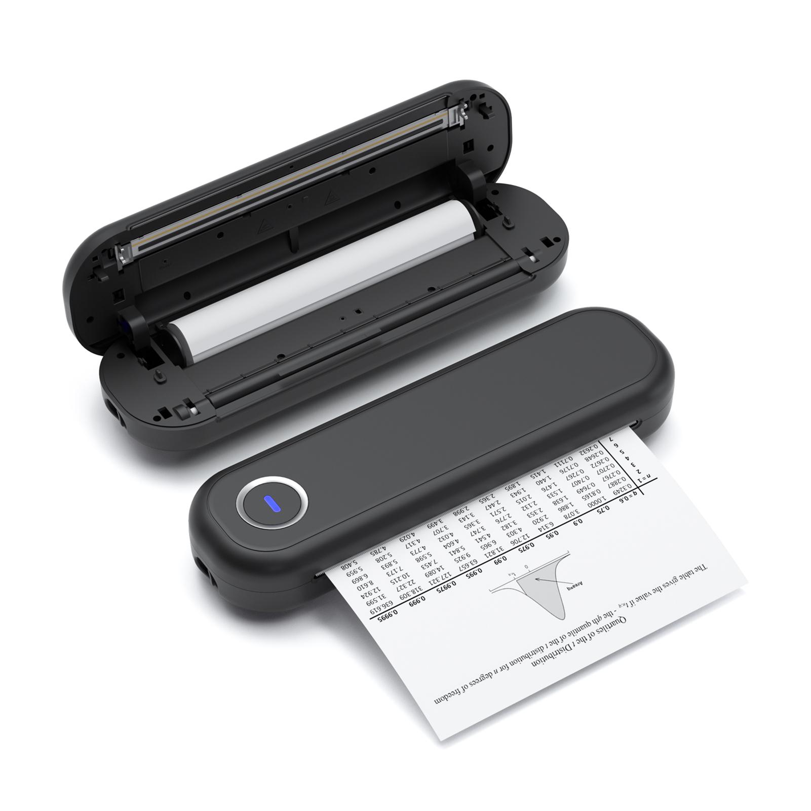 

A4 Portable Thermal Printer Bluetooth&USB Connect 50mm 56mm 77mm 107mm 210mm 216mm US Letter Compatible with Win чёрный