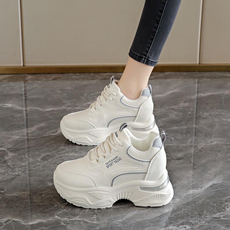 Plattform-Dad-Schuhe Herbst Neu Kleine Innen-Absatzerhöhung Rutschfest Lässige Sportschuhe