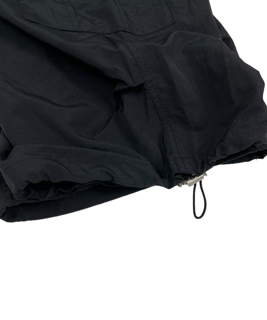 SK8ER ROCK Nylon Cargo Wide Long Half Pants Black