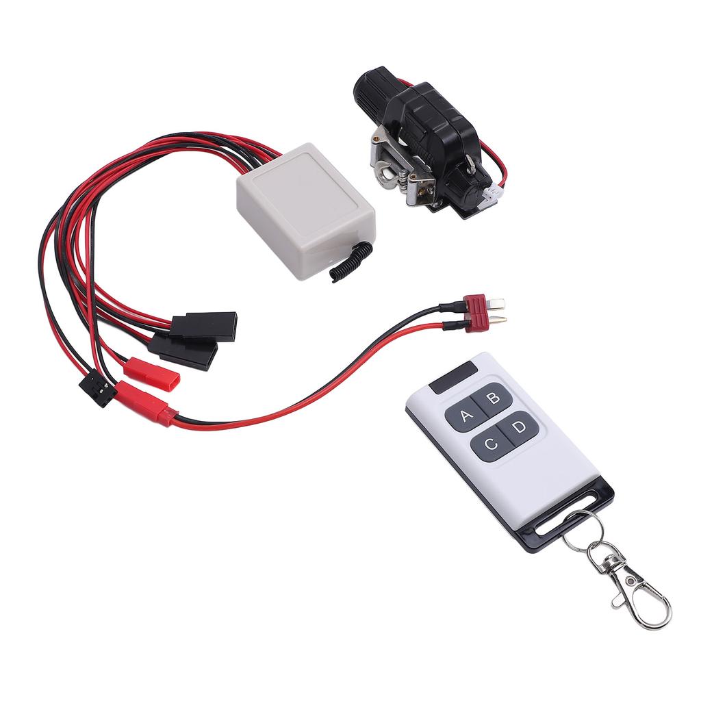 RC Car Winch Simulated 1 10 Scale RC Model Crawler Car Metal Winch with Connecting Line and Remote Controller for Axial