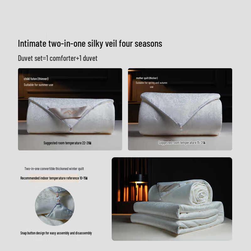 Mercury Home 100% Silk Antibacterial All-Season Quilt