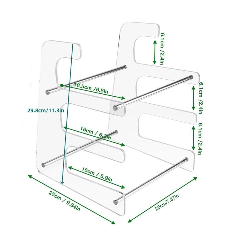 Comfortable Keyboard Stand Acrylic Keyboard Support 3-Tiers Keyboard Display Stand Desktop Organizer for Office Use