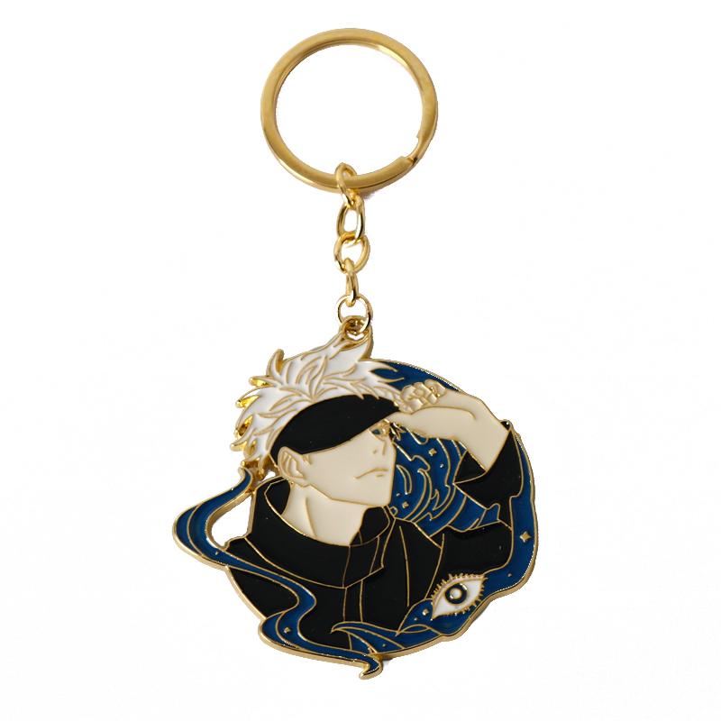 Porte-clés broche Jujutsu Kaisen, personnage de dessin animé Gojo Satoru, épingles à revers en émail, accessoires de Cosplay mignons, bijoux cadeau pour amis