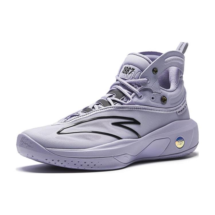 New Anta KT8 KT 8 Father And Son Anti Slip Wear Resistant Low Top Basketball Shoes Men's Purple Black 112331101-2