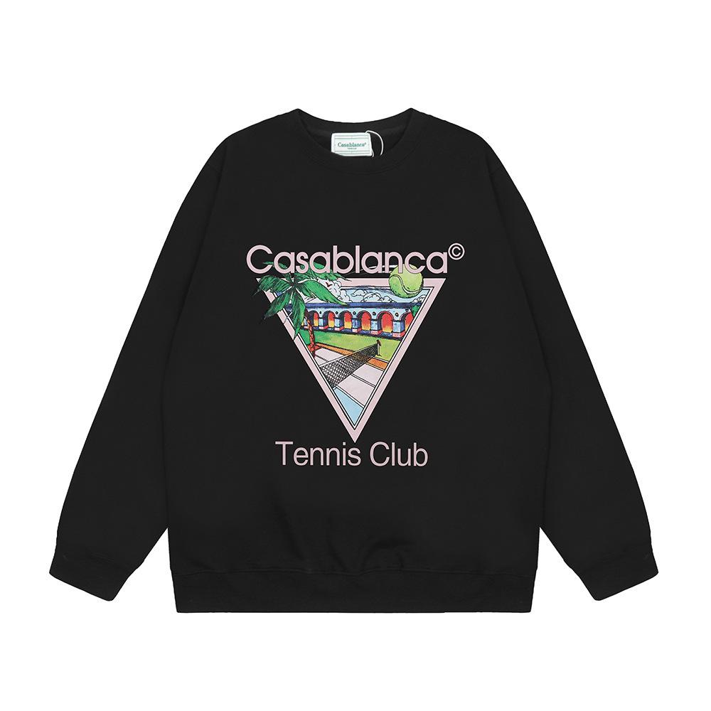 Grenzüberschreitende trendige Marke Casablanca Casablanca Buchstabe gemaltes Print 380g Herren- und Damen- Rundhals-Pullover