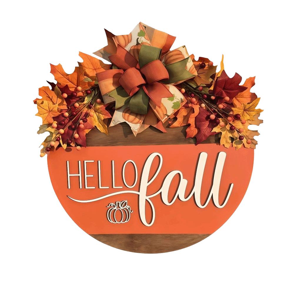 2D Flat Print Fall Halloween Decorative Sign Rustic Harvest Hanging Sign  Indoor Wall