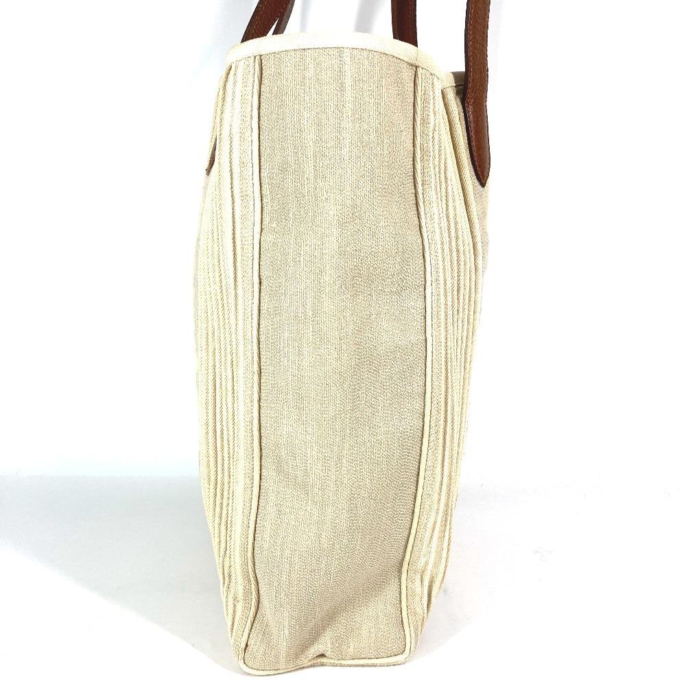 Hermes Kabas Calicut Tote Bag Shoulder Bag Leather/Canvas Beige/Brown