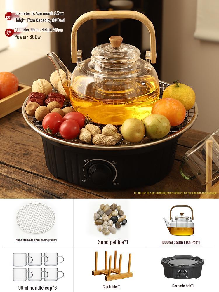Electric Ceramic Indoor Stove Set with Glass Teapot - 2026 Edition