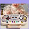 Wooden Educational Busy Board With Recording Machine And Led Lights For Toddlers Learning