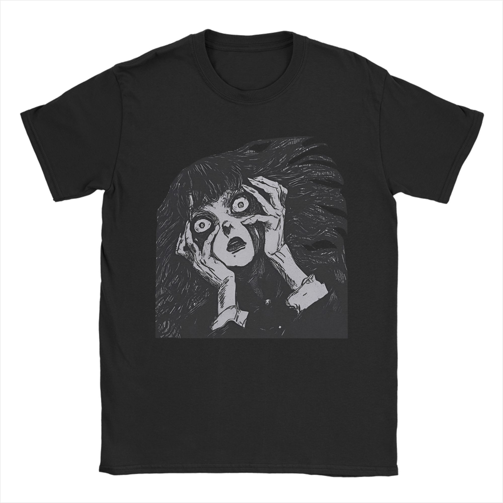

Junji Ito T-Shirt Summer Cotton T-Shirts For Men s Trending Print Tshirt Short-Sleeved Streetwear Tees 4XL