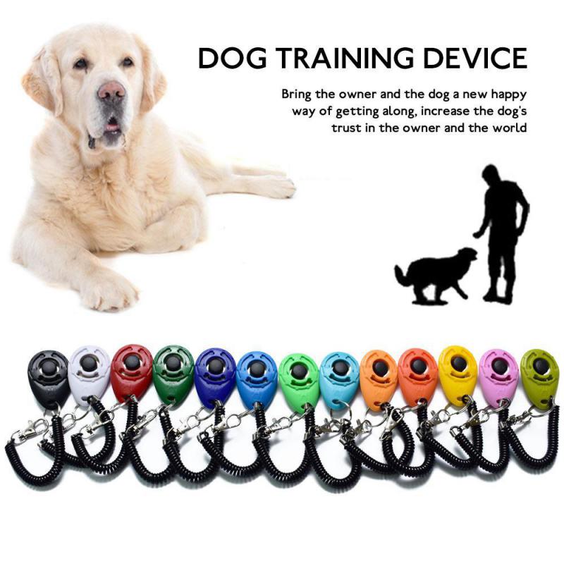 

Dog Training Clicker Pet Cat Plastic New Dogs Click Trainer Aid Tools Adjustable Wrist Strap Sound Key Chain Dog Supplies темно-оранжевого