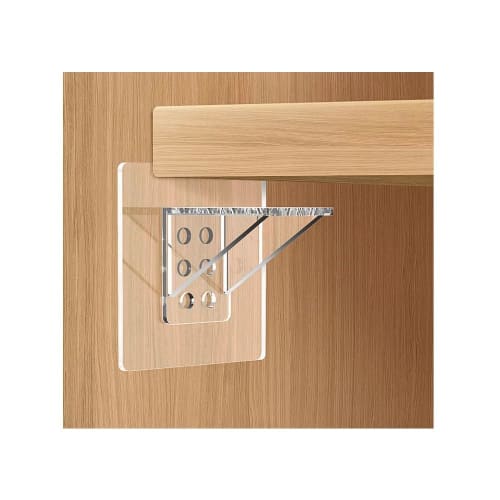 MULT Shelf Brackets, No Drilling Required, No Shelf Dowels, Strong Adhesive Hooks, Angle Brackets, L-Shaped, Supports, Joints, Adhesive Tape, Suitable