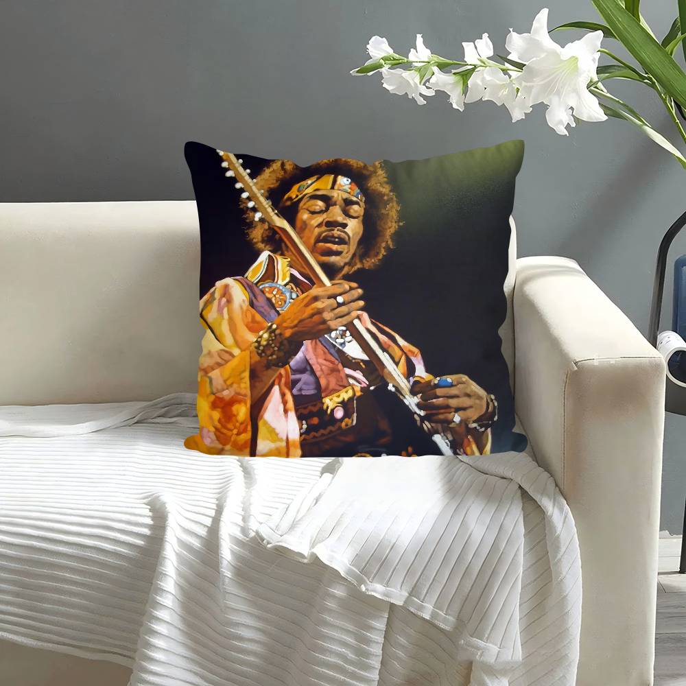 SINGER J-JIMI H-HENDRIX Pillow Case Square Pillow Bedroom Sofa Leisure Comfort Cushion Car Living Room Home Decoration