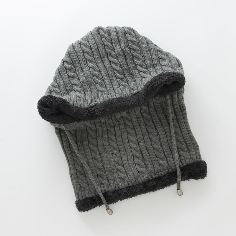 Pull tricoté en peluche pour femmes, pâte frite torsadée, écharpe une pièce, chapeaux d'oreilles en laine, hiver