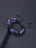 Natural Amethyst Obsidian Hematite Semi Precious Stone Beaded Bracelet Handwoven Adjustable Shamballa Style Jewelry for Women