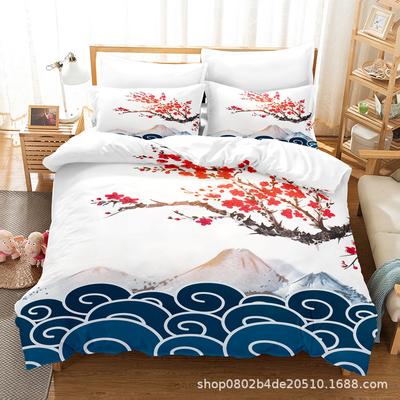 Home Textile Landscape Painting Series Three-Piece Set, Bed Sheet Quilt Digital Printing Kit, Come To The Picture And Sample