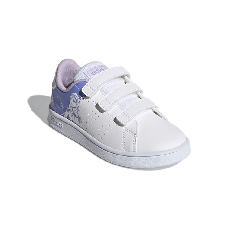 Adidas Neo Advantage Simple Versatile Comfortable Durable Low-Top Kids Skate Shoes Kids Sneaker White Purple FZ3222