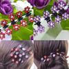 12 Pcs Bride Crystal Flower Mini Hair Claw Clamp Hair Clip Pin Hair Accessory
