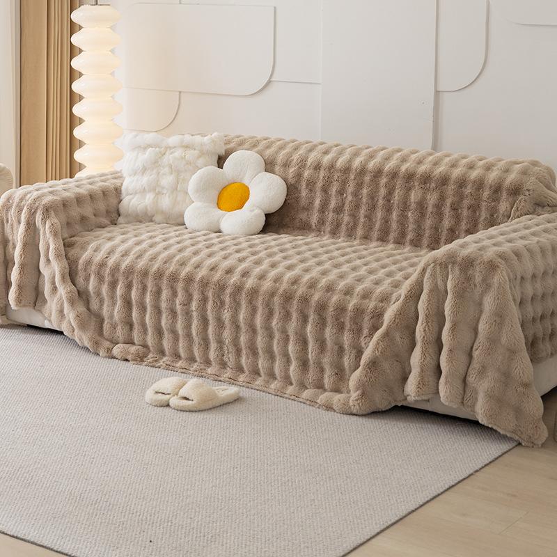Winter Thickened Fleece Sofa Cover Cloth a Whole Full Covered Armrest Cover Towel Sofa Cover All-Inclusive Universal Seat Cushion