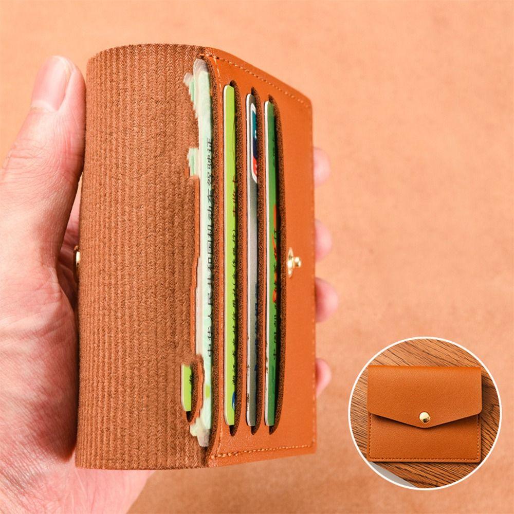 Solid Color Thin Envelope Card Bag Korean Style Snap Button Coin Purse Simple Mini Wallet  Outdoor