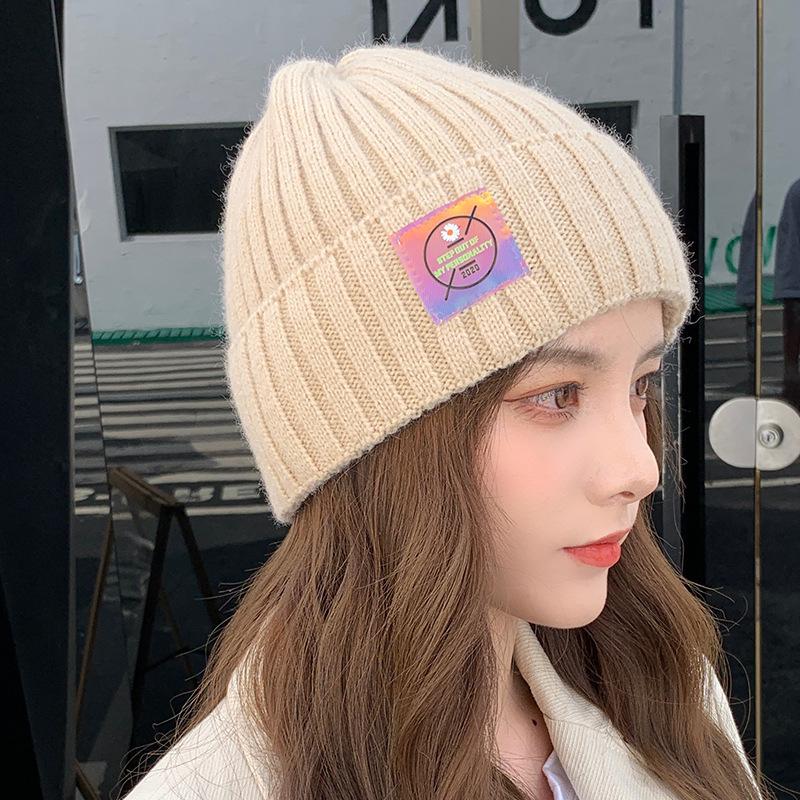 Gorro de Lã de Inverno Feminino Estilo Coreano 2025: Tricô moderno, versátil, fofo e quente para estudantes japoneses