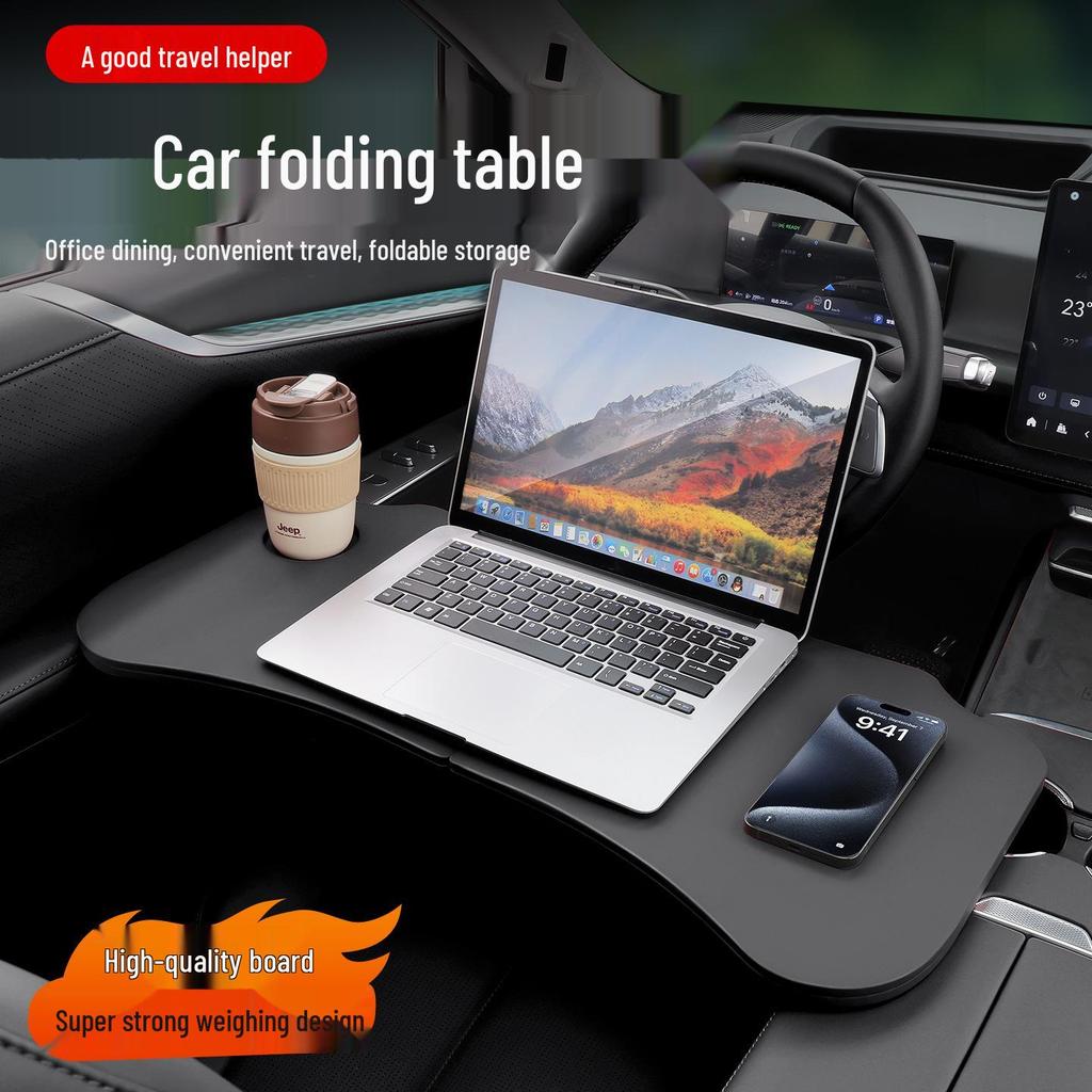 Foldable Steering Wheel Desk: Car Office/Dining Table, Universal Fit