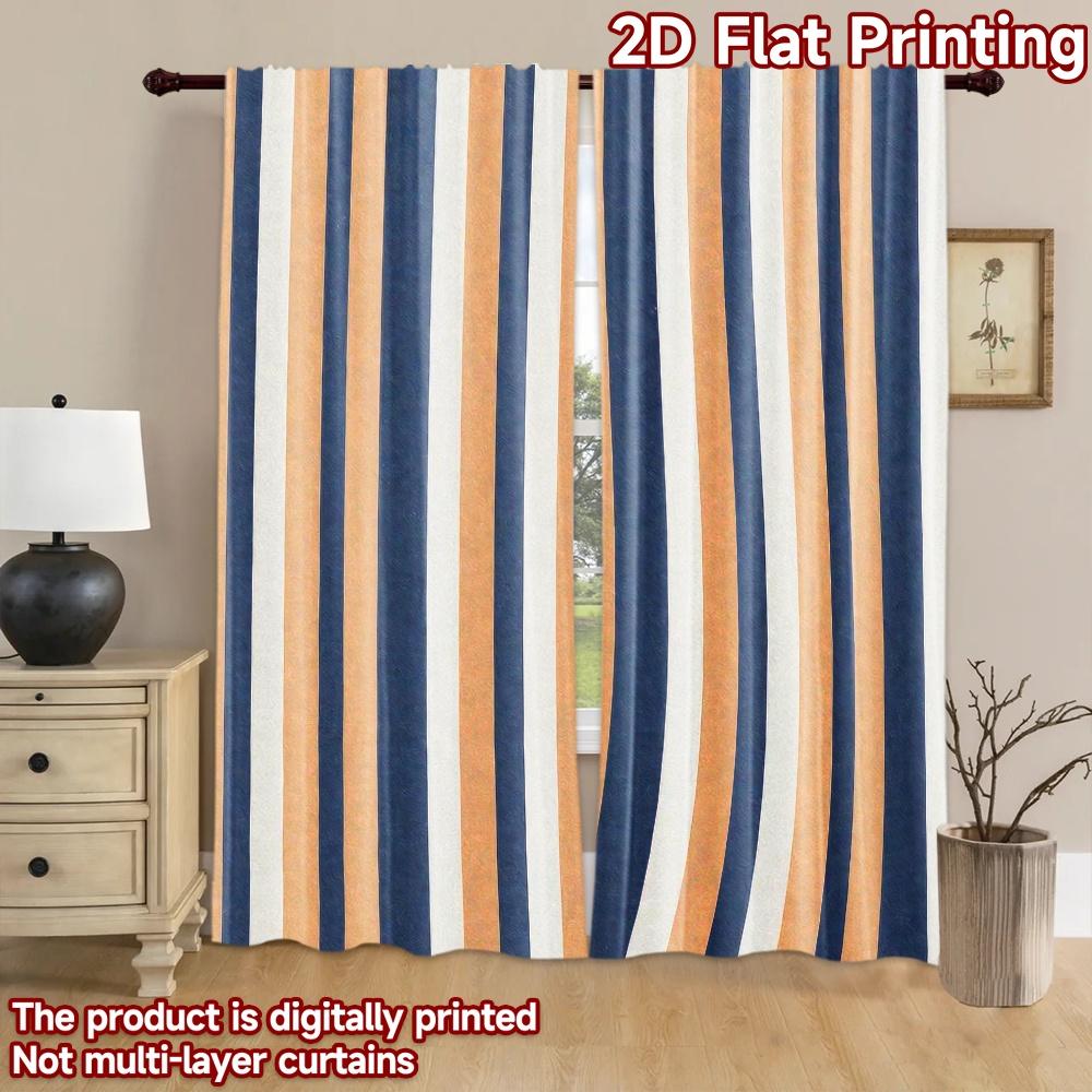 2D flat Photography Backdrop Popular Background Banner Blue and Orange Stripes 100% Polyester Family Party Use for Suitable