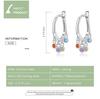 Bamoer Colored Rattle Ear Buckles 925 Sterling Silver Rainbow Zircon Pendant Drop Earrings for Women Plated Platinum Jewelry
