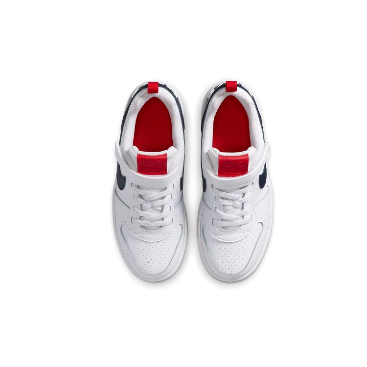 Nike Court Borough Low Comfortable Versatile Non-Slip Durable Balance Low-Top Skate Shoes Kids sneakers White Red Blue 870025-105