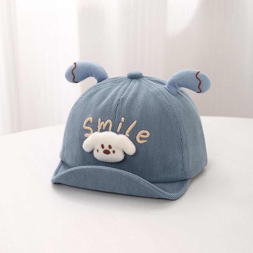 Cute Animal Baby Baseball Cap Spring Autumn Corduroy Soft Brim Hat for Boys Girls Adjustable Sun Hats