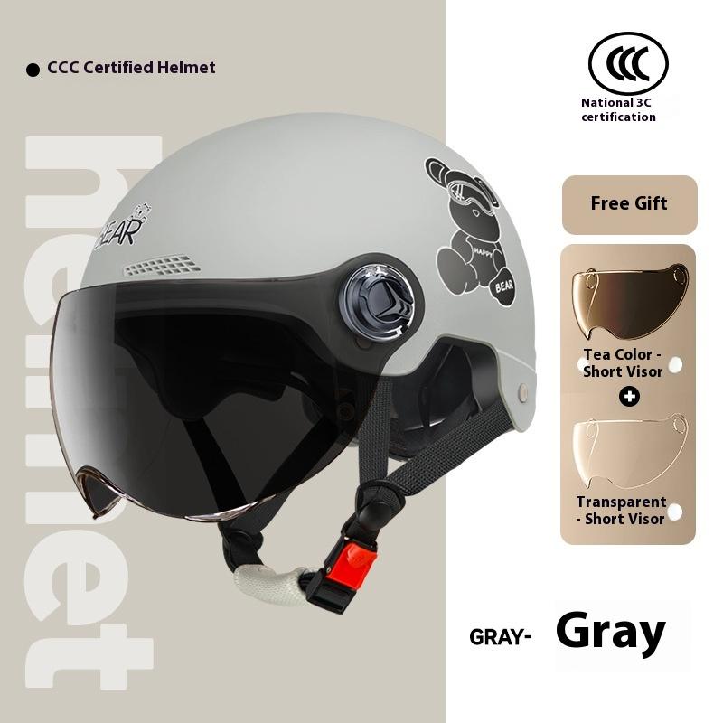 Electric Vehicle, Motorcycle, Women's Summer Battery Car, Half Helmet, Men's Four-season Universal Safety Helmet