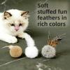 Soft Plush Feather Ball for Cats. Resistant To Scratching and Chewing. Interactive Toy for Cats To Relieve Boredom.