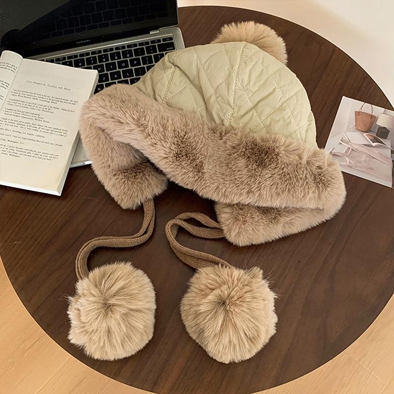 Winter Warm Hat Plush Thicken Windproof Ear Protection Cap Outdoor Cold Proof Pullover Hat For Women