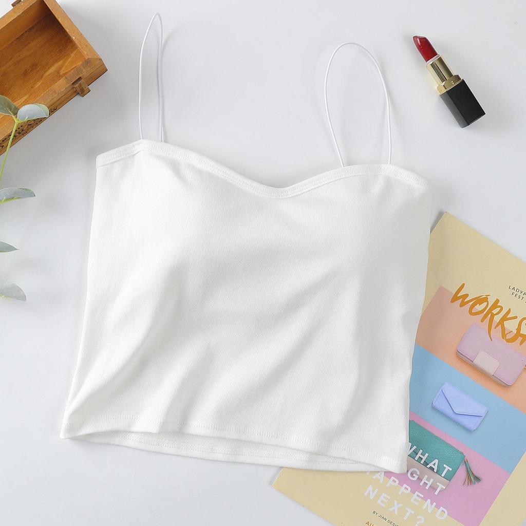 Canottiera in Cotone Confezionata Singolarmente – Senza Ferretto, Design Ragazza Dipinto ad Olio, Sexy Capospalla Tinta Unita per Donna