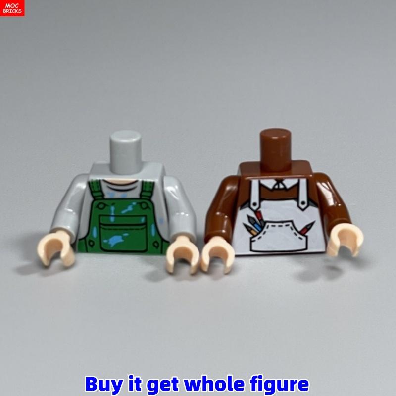 MOC Кубики Профессия 4см Фигурка Туловище художник бариста Мальчик девочка волшебник Строительные Блоки Собирает Детские Игрушки