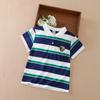 Polos Rayés pour Garçons 5-12 Ans Enfants Été Manches Courtes Col à Revers T-shirt Décontracté avec Badge Haut Uniforme Scolaire Enfant T-shirt