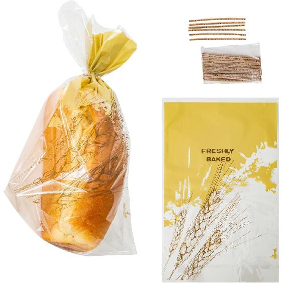 Plastic Bread Bags with Ties, Clear Loaf Bags for Homemade Bread, Sandwich, Muff, and Baked Goods (Grey (Pack of 50)) Grey (Pack of 50)